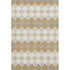 5' X 8' Gold Gray And Ivory Geometric Washable Area Rug With UV Protection