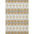 5' X 8' Gold Gray And Ivory Geometric Washable Area Rug With UV Protection