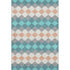 8' X 10' Teal Coral And Ivory Geometric Washable Area Rug With UV Protection