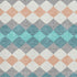 8' X 10' Teal Coral And Ivory Geometric Washable Area Rug With UV Protection