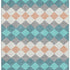 8' X 10' Teal Coral And Ivory Geometric Washable Area Rug With UV Protection