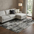 8' X 10' Black Ivory And Gray Abstract Washable Area Rug With UV Protection