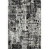 8' X 10' Black Ivory And Gray Abstract Washable Area Rug With UV Protection