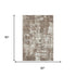 5' X 8' Brown And Beige Abstract Washable Area Rug With UV Protection