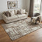 5' X 8' Brown And Beige Abstract Washable Area Rug With UV Protection