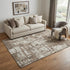5' X 8' Brown And Beige Abstract Washable Area Rug With UV Protection