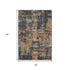 5' X 8' Charcoal Copper And Gray Abstract Washable Area Rug With UV Protection