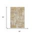 5' X 8' Gold Taupe And Beige Abstract Washable Area Rug With UV Protection