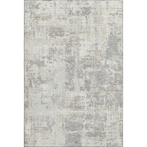 8' X 10' Ivory And Gray Abstract Washable Area Rug With UV Protection