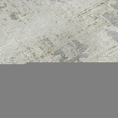 8' X 10' Ivory And Gray Abstract Washable Area Rug With UV Protection