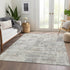 8' X 10' Ivory And Gray Abstract Washable Area Rug With UV Protection