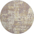 8' Lavender Gold And Ivory Abstract Washable Round Rug With UV Protection