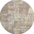 8' Lavender Gold And Ivory Abstract Washable Round Rug With UV Protection