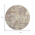 8' Lavender Gold And Ivory Abstract Washable Round Rug With UV Protection