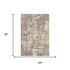 8' X 10' Lavender Gold And Ivory Abstract Washable Area Rug With UV Protection