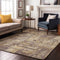 8' X 10' Lavender Gold And Ivory Abstract Washable Area Rug With UV Protection