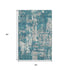 5' X 8' Teal Gray And Ivory Abstract Washable Area Rug With UV Protection