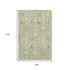 9' X 12' Artichoke Green Gray And Ivory Oriental Washable Area Rug With UV Protection