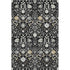 5' X 8' Black Gold And Ivory Oriental Washable Area Rug With UV Protection