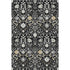 5' X 8' Black Gold And Ivory Oriental Washable Area Rug With UV Protection