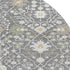 8' Charcoal Ivory And Gold Oriental Washable Round Rug With UV Protection