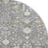 8' Charcoal Ivory And Gold Oriental Washable Round Rug With UV Protection