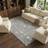 8' X 10' Charcoal Ivory And Gold Oriental Washable Area Rug With UV Protection