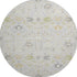 8' Silver Gold And Gray Oriental Washable Round Rug With UV Protection