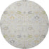 8' Silver Gold And Gray Oriental Washable Round Rug With UV Protection