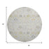 8' Silver Gold And Gray Oriental Washable Round Rug With UV Protection