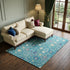 8' X 10' Teal Purple And Ivory Oriental Washable Area Rug With UV Protection