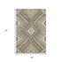 5' X 8' Beige Ivory And Gray Tribal Washable Area Rug With UV Protection