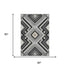 5' X 8' Black Gray And Silver Tribal Washable Area Rug With UV Protection