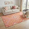 5' X 8' Coral Pink And Ivory Tribal Washable Area Rug With UV Protection