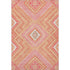 5' X 8' Coral Pink And Ivory Tribal Washable Area Rug With UV Protection