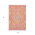 5' X 8' Coral Pink And Ivory Tribal Washable Area Rug With UV Protection