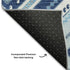 8' Navy Blue And Ivory Tribal Washable Round Rug With UV Protection