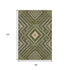 8' X 10' Olive Green Ivory And Brown Tribal Washable Area Rug With UV Protection