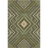 8' X 10' Olive Green Ivory And Brown Tribal Washable Area Rug With UV Protection