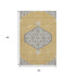 5' X 8' Gold Ivory And Gray Oriental Washable Area Rug With UV Protection