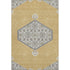 5' X 8' Gold Ivory And Gray Oriental Washable Area Rug With UV Protection