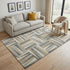 5' X 8' Beige Ivory And Gold Geometric Washable Area Rug With UV Protection