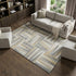 8' X 10' Beige Ivory And Gold Geometric Washable Area Rug With UV Protection