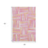 5' X 8' Blush Peach And Ivory Geometric Washable Area Rug With UV Protection