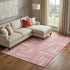 8' X 10' Blush Peach And Ivory Geometric Washable Area Rug With UV Protection