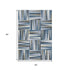 5' X 8' Denim Blue Ivory And Taupe Geometric Washable Area Rug With UV Protection
