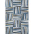 5' X 8' Denim Blue Ivory And Taupe Geometric Washable Area Rug With UV Protection