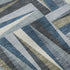 8' Denim Blue Ivory And Taupe Geometric Washable Round Rug With UV Protection