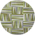 8' Green Ivory And Gray Geometric Washable Round Rug With UV Protection