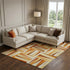 8' X 10' Orange Rust And Ivory Geometric Washable Area Rug With UV Protection